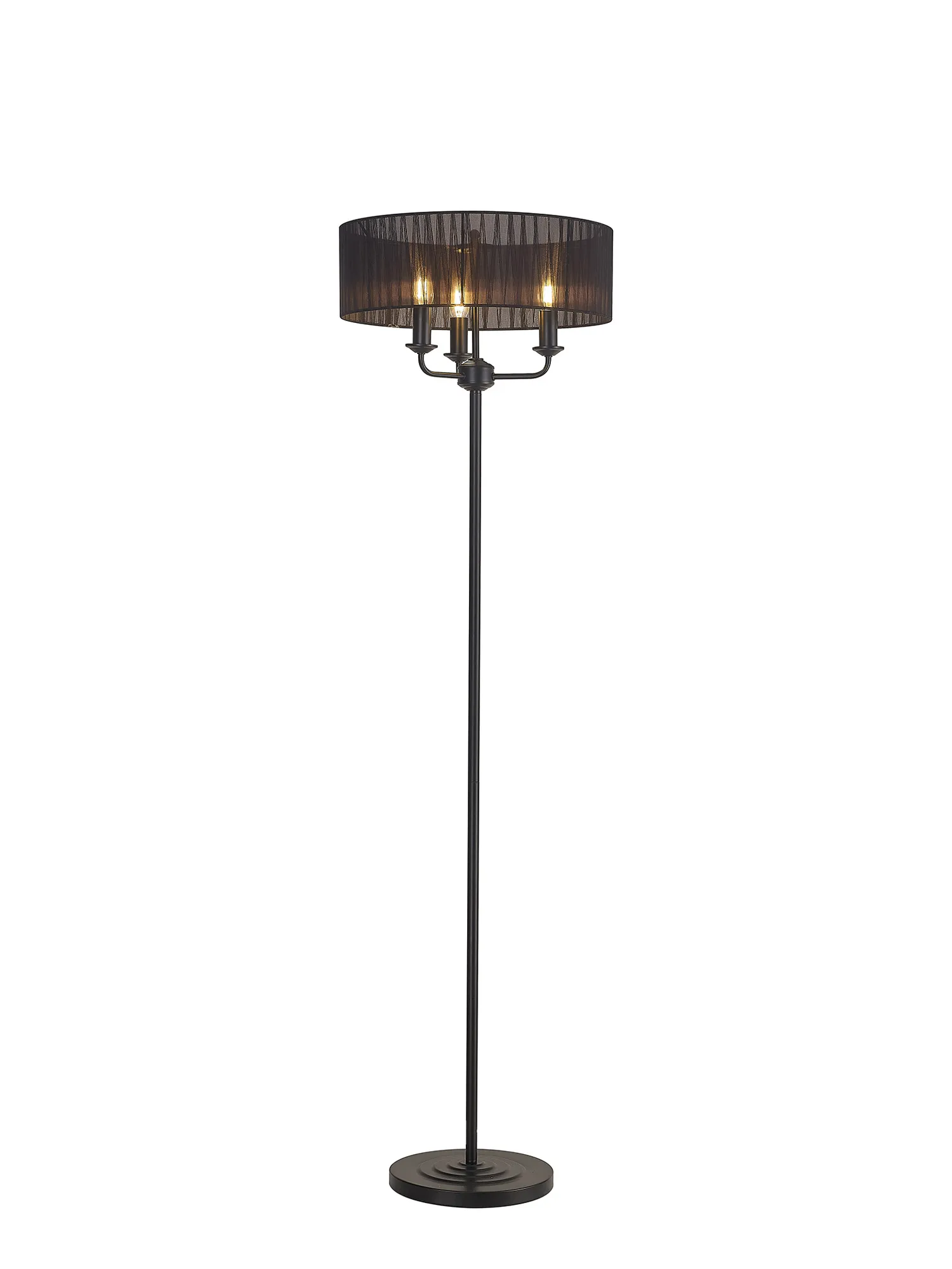 Banyan 45cm 3 Light Floor Lamp Matt Black, Black